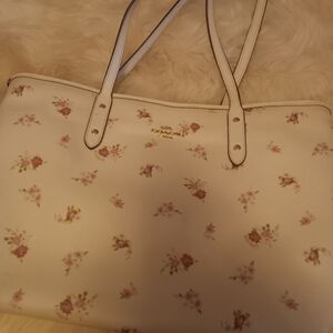 Coach Cream Floral Tote Bag